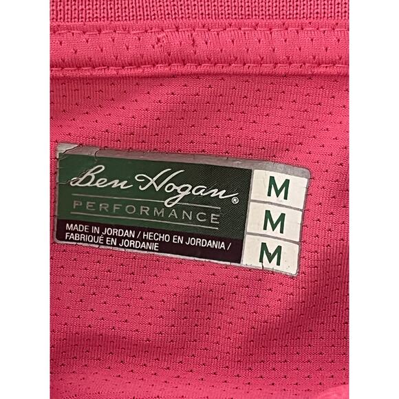 Men's Ben Hogan Performance Pink Golf Athletic Polo Summer Shirt Size Medium - Picture 3 of 4